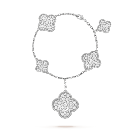 ¡®Glow Jewelry¡¯CLOVER 6 MOTIFS SILVER DIAMOND BRACELET