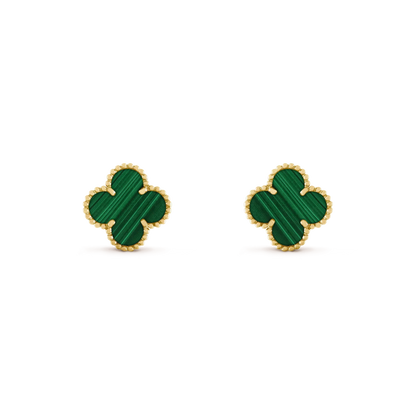 [Glow Jewelry]CLOVER MEDIUM 1 MOTIFS MALACHITE  EARRINGS