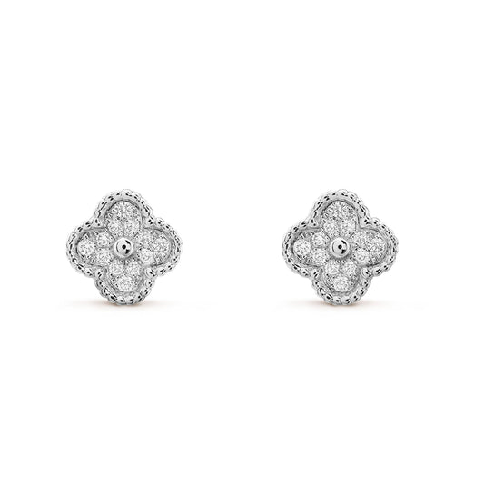¡®Glow Jewelry¡¯CLOVER MINI DIAMOND STUD EARRINGS