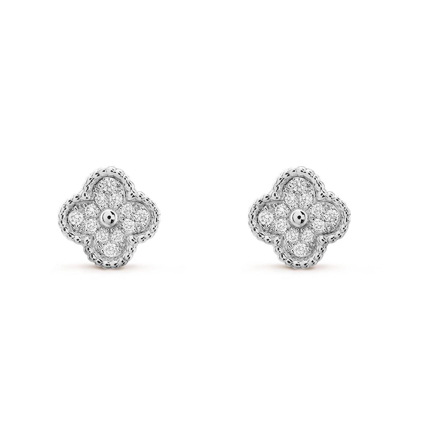 [Glow Jewelry]CLOVER MINI DIAMOND STUD EARRINGS