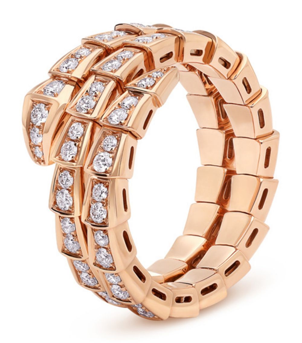 [Glow Jewelry]SERPENTI RING PINK GOLD DIAMOND DOUBLE ROW