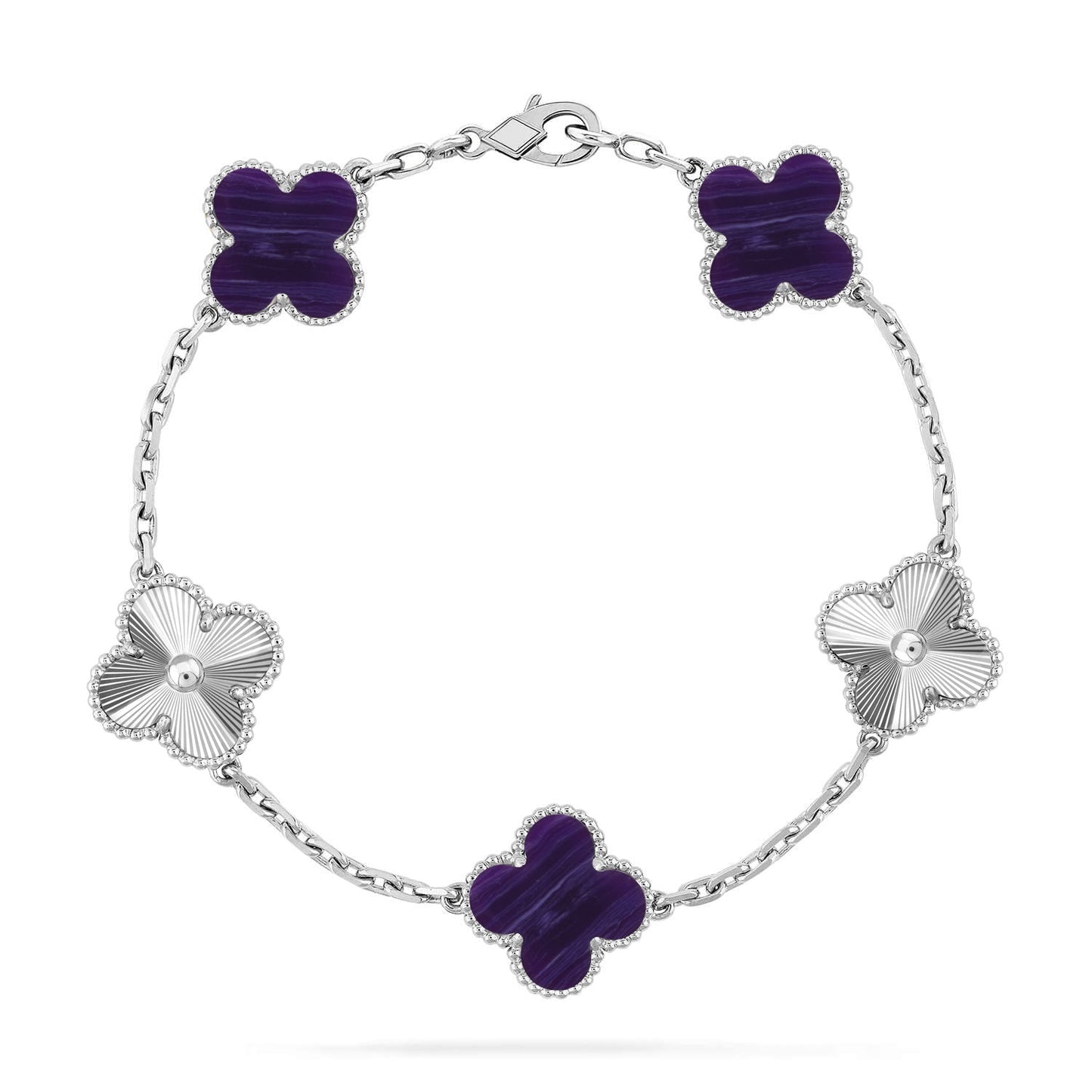[Glow Jewelry]New CLOVER 5 MOTIF PURPLE STRIPES BRACELET COLLECTION