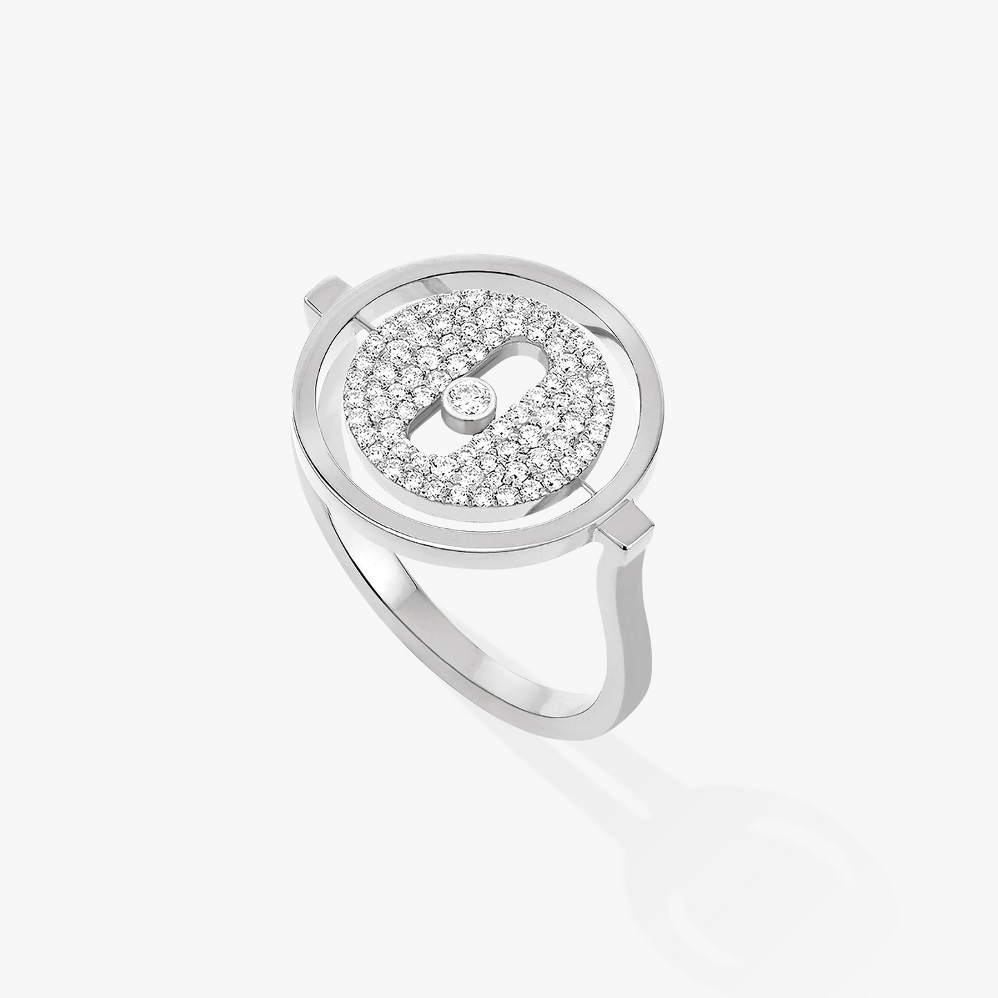 [Glow Jewelry]LUCKY MOVE PAVED SILVER DIAMOND RING
