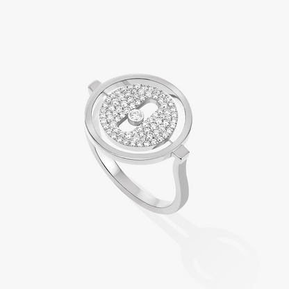 [Glow Jewelry]LUCKY MOVE PAVED SILVER DIAMOND RING