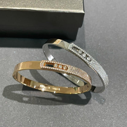 [Glow Jewelry]Move Noa Rose Gold Pavé Diamond Bangle Bracelet