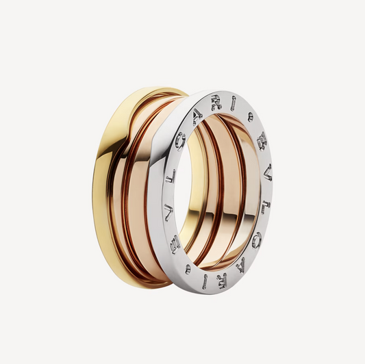 [Glow Jewelry]ZERO 1 THREE-BAND ROSE WHITE AND YELLOW RING