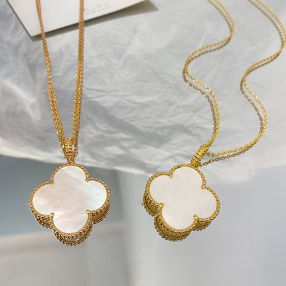 [Glow Jewelry]CLOVER 25MM MOP LARGE PENDANT NECKLACE