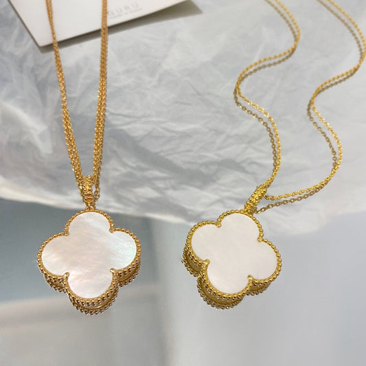 [Glow Jewelry]CLOVER 25MM MOP LARGE PENDANT NECKLACE