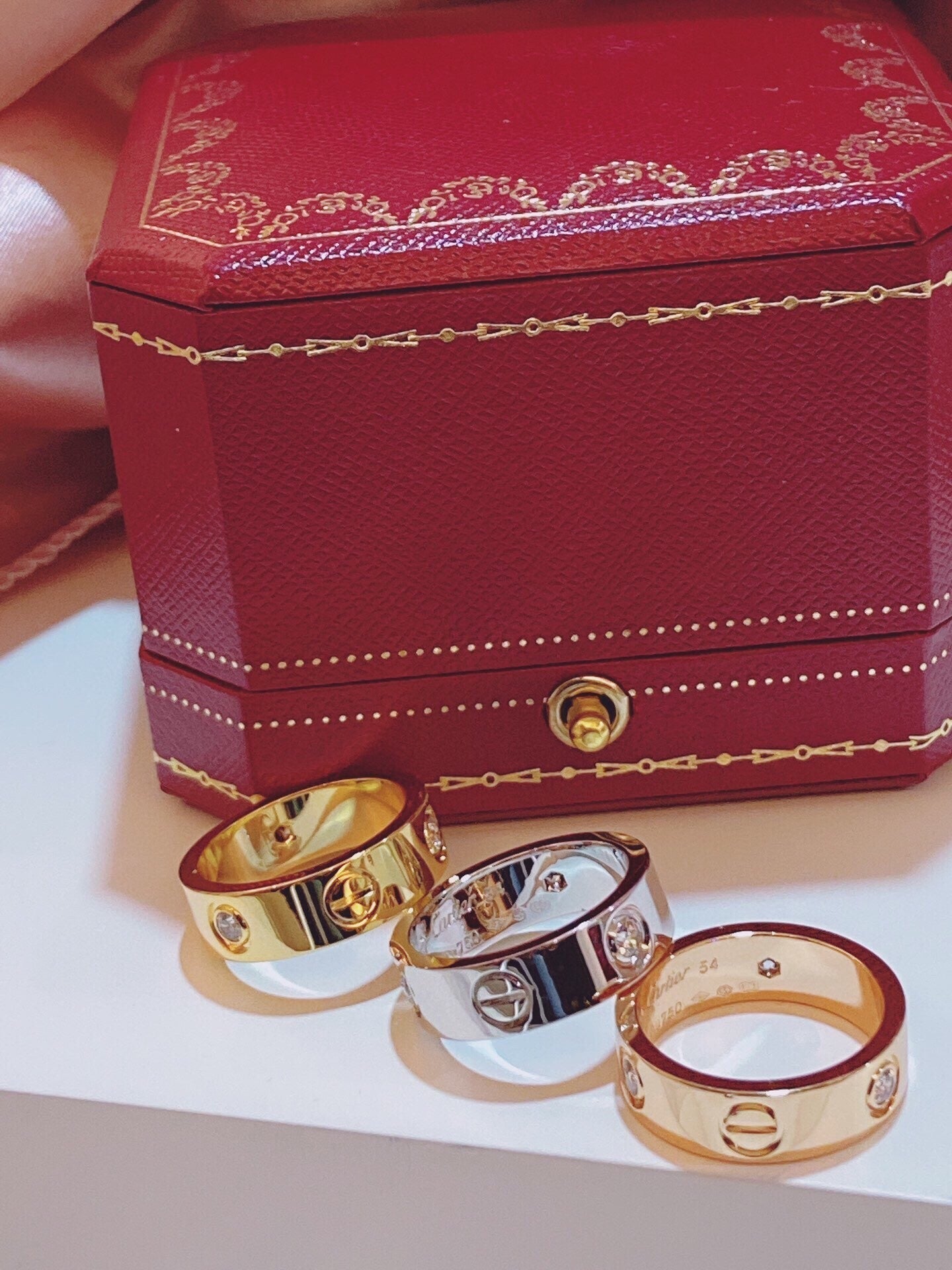 [Glow Jewelry]Three-Diamond Ring
