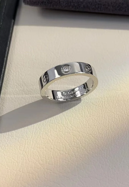 [Glow Jewelry]LOVE RING 4MM 1 DIAMOND SILVER