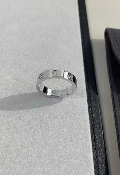 [Glow Jewelry]LOVE RING 4MM 1 DIAMOND SILVER