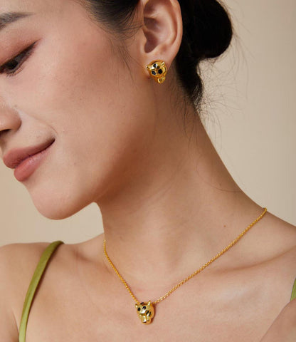 [Glow Jewelry]CHRRTAH-PRINT STUD EARRINGS, THREE COLORS