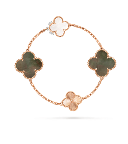 [Glow Jewelry]DETACHABLE CLOVER 15(11+4) FLOWER SILVER NECKLACE SET