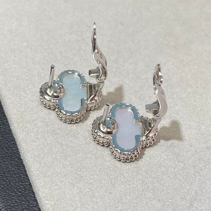 [Glow Jewelry] CLOVER LARGE (20mm) 1 MOTIFS WHITE MOP STUD EARRINGS