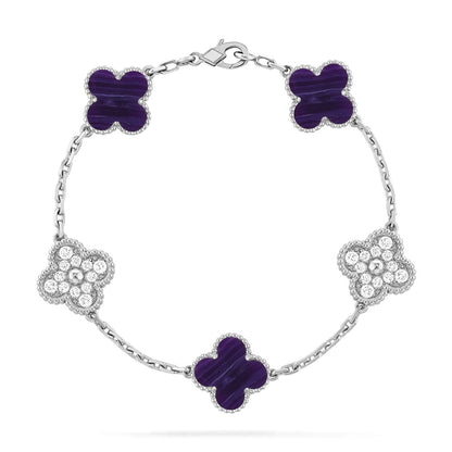 [Glow Jewelry]New CLOVER 5 MOTIF PURPLE STRIPES BRACELET COLLECTION