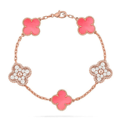 [Glow Jewelry]New  CLOVER 5 MOTIFS  PINK MOP BRACELET COLLECTION