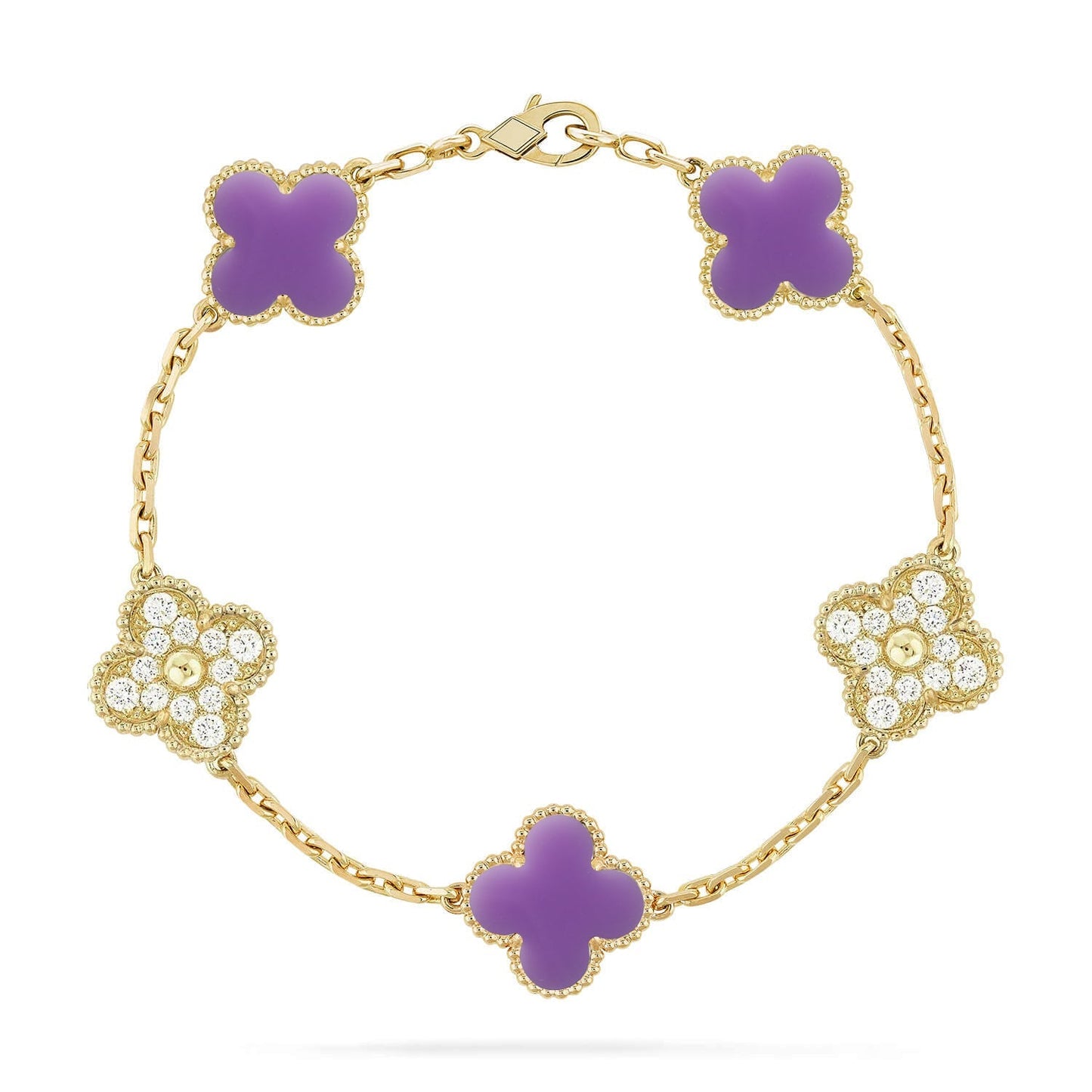 [Glow Jewelry]New CLOVER 5 MOTIF LIGHT PURPLE BRACELET COLLECTION