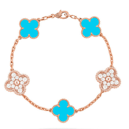 [Glow Jewelry]New  CLOVER 5 MOTIF TURQUOISE BRACELET COLLECTION