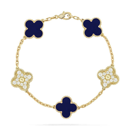 [Glow Jewelry]CLOVER 5 MOTIF LAPIS LAZULI BRACELET COLLECTION