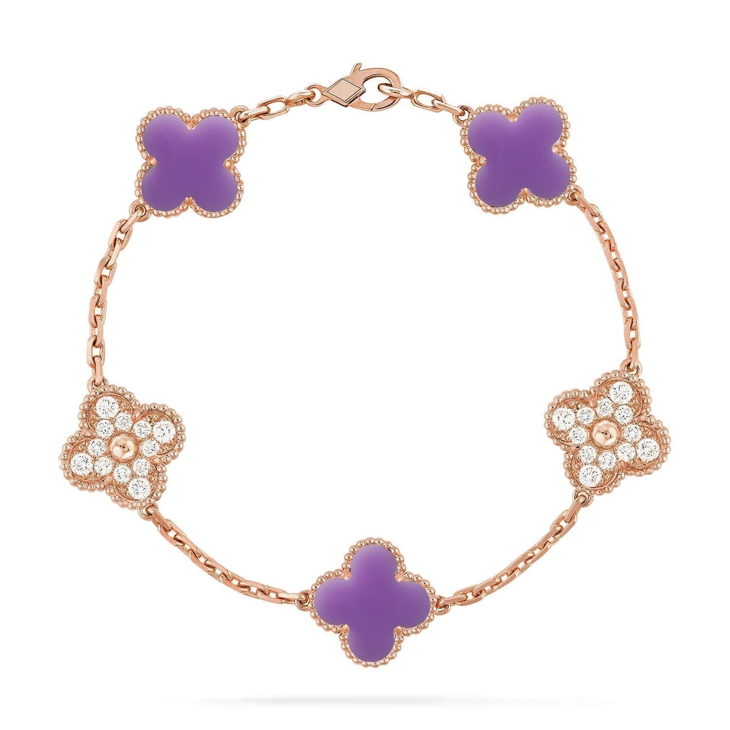 [Glow Jewelry]CLOVER 5 MOTIF LIGHT PURPLE BRACELET COLLECTION