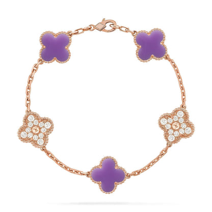 [Glow Jewelry]CLOVER 5 MOTIF LIGHT PURPLE BRACELET COLLECTION