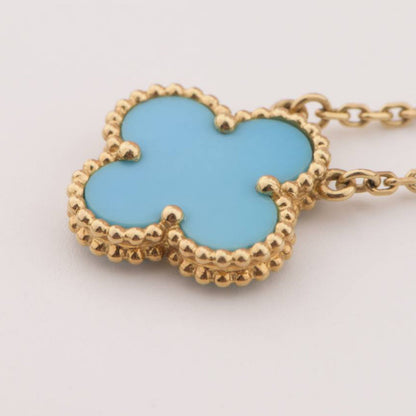 [Glow Jewelry]CLOVER 15MM VINTAGE TURQUOISE NECKLACE