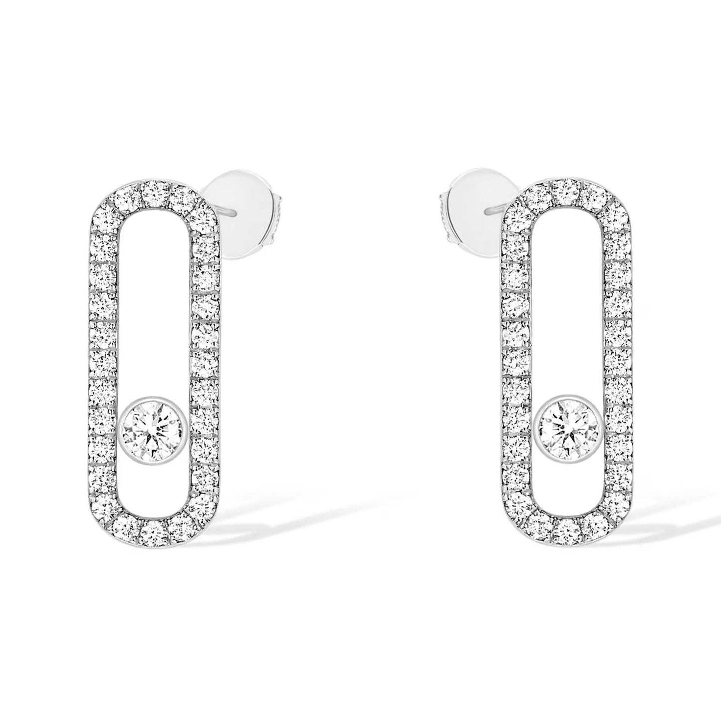 [Glow Jewelry]MOVE UNO STUD DIAMOND PAVED EARRINGS
