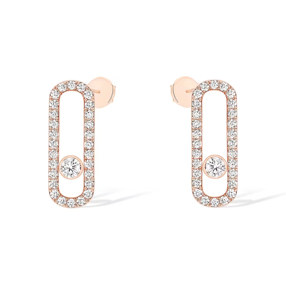 [Glow Jewelry]MOVE UNO STUD DIAMOND PAVED EARRINGS