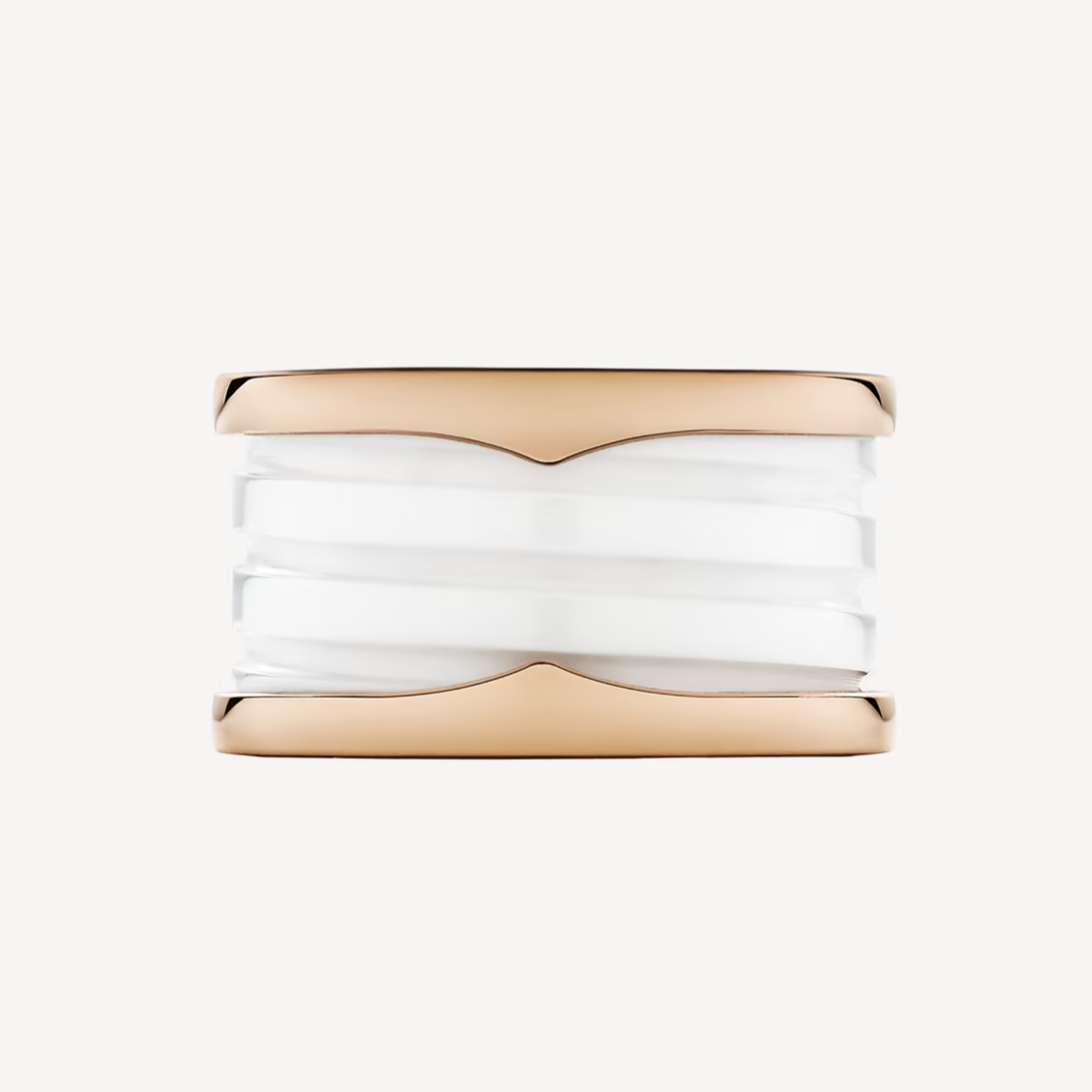 [Glow Jewelry]ZERO 1 FOUR-BAND LOOPS AND WHITE CERAMIC SPIRAL PINK GOLD RING
