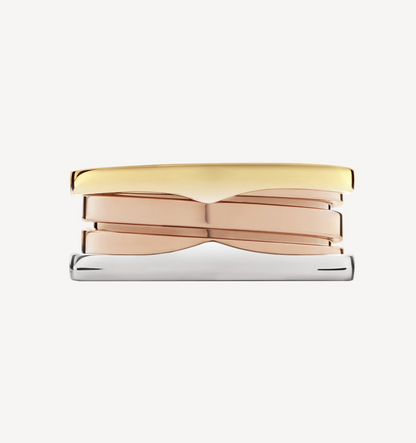[Glow Jewelry]ZERO 1 THREE-BAND ROSE WHITE AND YELLOW RING