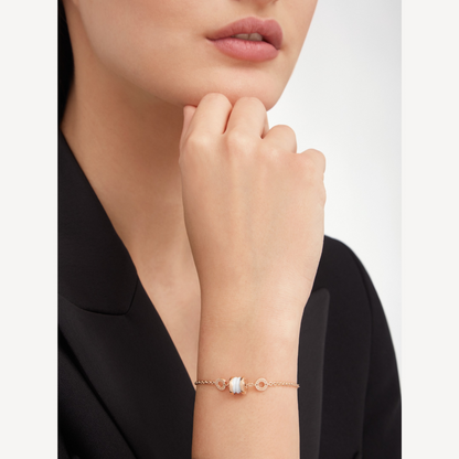 [Glow Jewelry]ZERO 1 SOFT PINK GOLD AND WHITE CERAMIC BRACELET