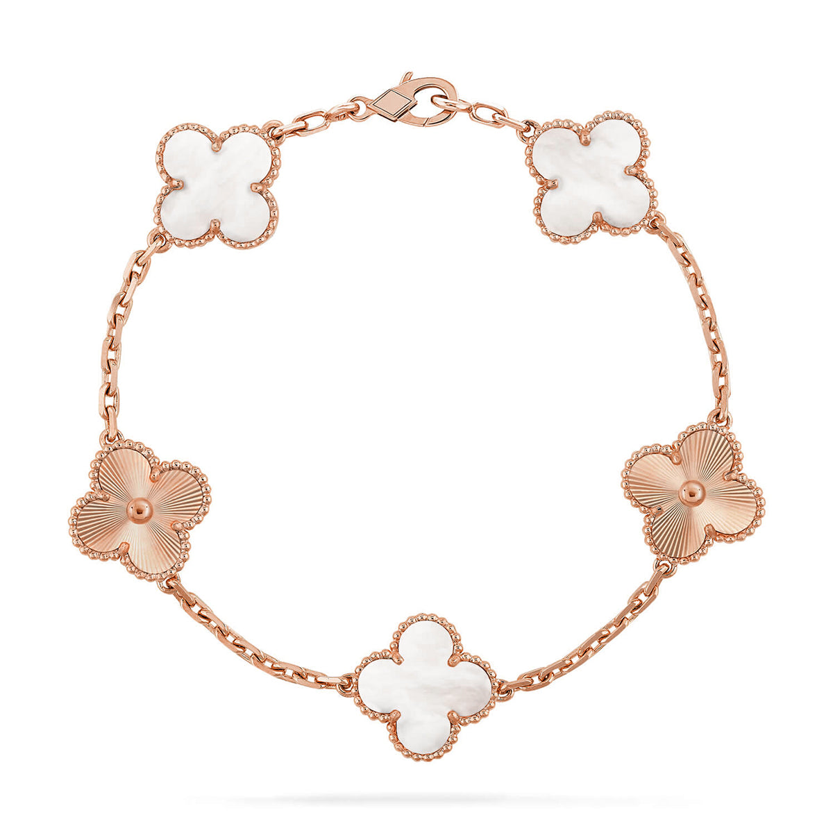 [Glow Jewelry]New CLOVER WHITE PEARL MOP 5 MOTIF BRACELET COLLECTION