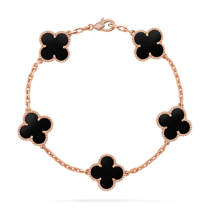 [Glow Jewelry] CLOVER 5 MOTIF ONYXS BRACELET COLLECTION