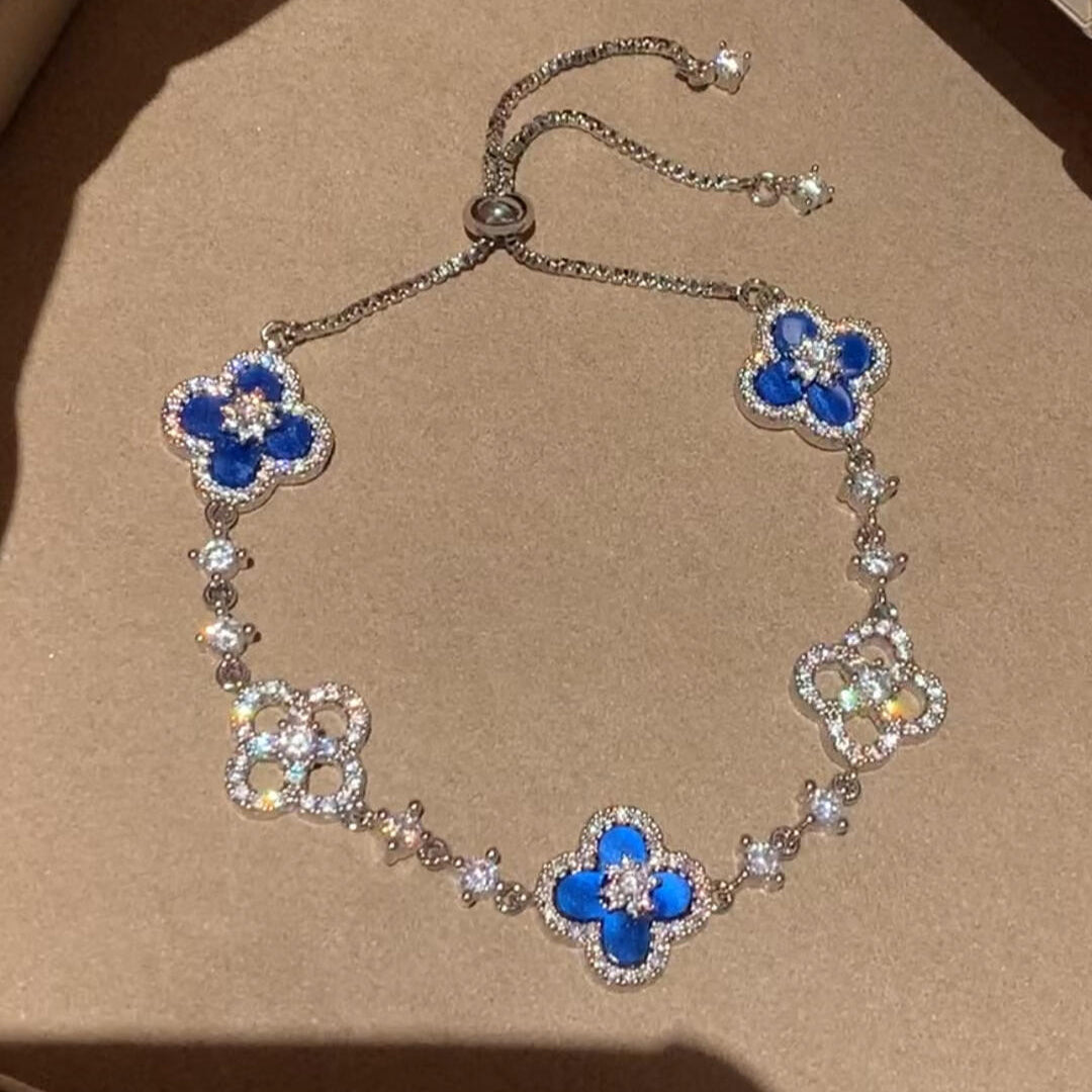 ¡®Glow Jewelry¡¯CLOVER 5 MOTIF PINK BLUE RED WHITE BRACELET