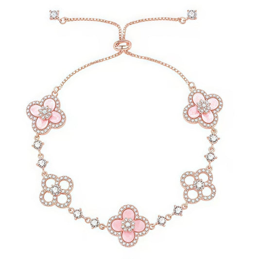 ¡®Glow Jewelry¡¯CLOVER 5 MOTIF PINK BLUE RED WHITE BRACELET