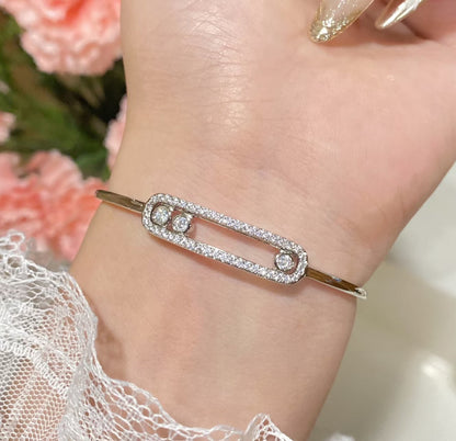 [Glow Jewelry]Move Pavé Diamond Bangle Bracelet M