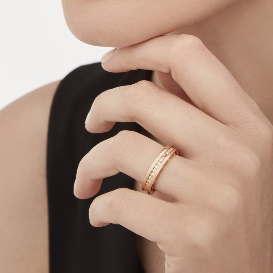 [Glow Jewelry]ZERO 1 ONE-BAND PAVED DIAMONDS ON THE SPIRAL RING