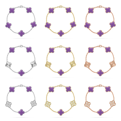 [Glow Jewelry]CLOVER 5 MOTIF LIGHT PURPLE BRACELET COLLECTION