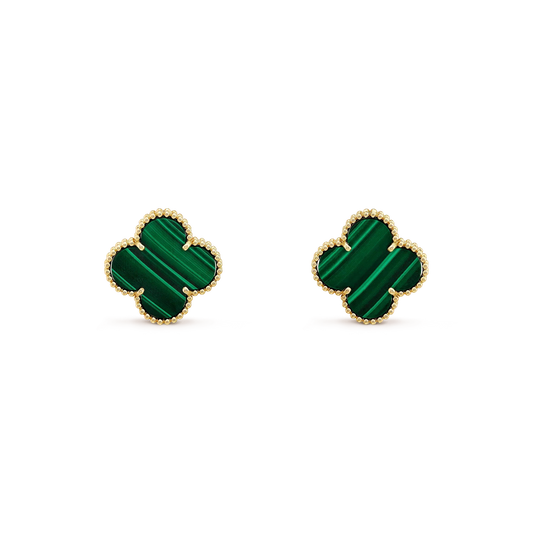 ¡®Glow Jewelry¡¯CLOVER MINI 9.5MM MALACHITE  EARRINGS