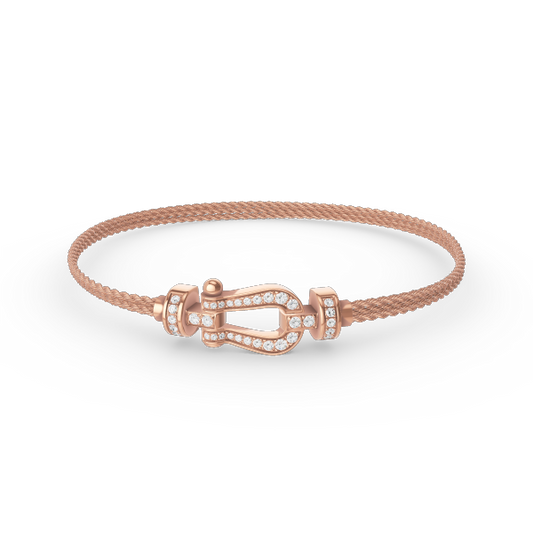 [Glow Jewelry]FORCE SMALL HORSESHOE  DIAMOND CHAIN ROPE BRACELET