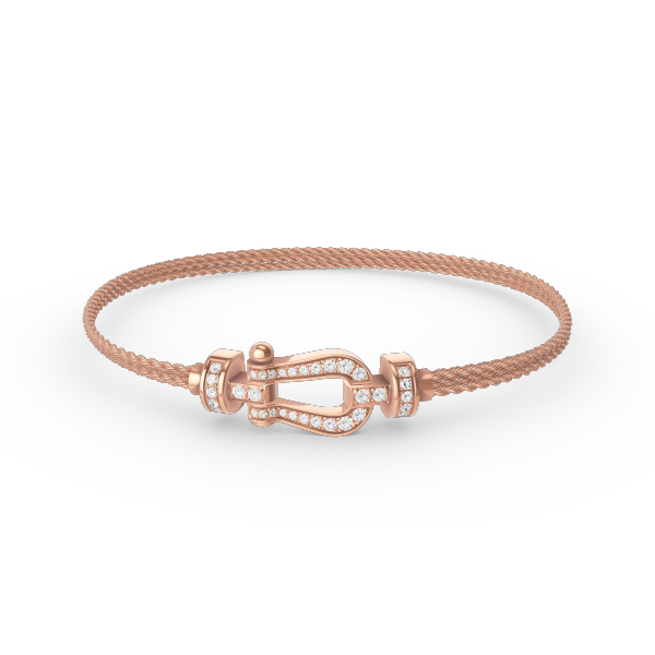グロージュエリー「FORCE SMALL HORSESHOE」ダイヤモンドチェーンロープブレスレット