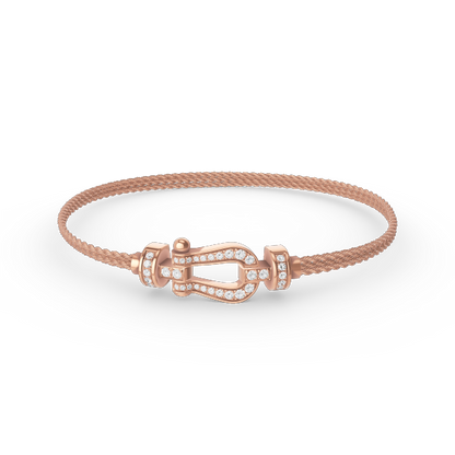 グロージュエリー「FORCE SMALL HORSESHOE」ダイヤモンドチェーンロープブレスレット