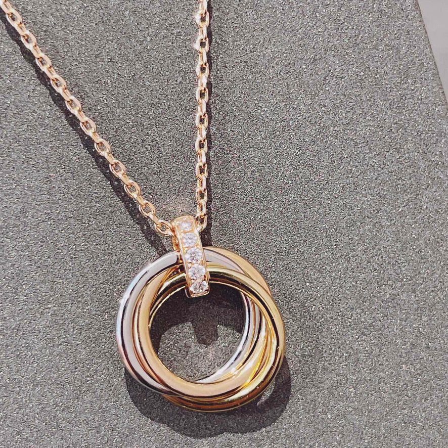 [Glow Jewelry]TRINITY NECKLACE GOLD  DIAMONDS