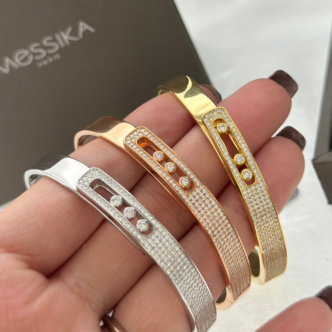 [Glow Jewelry]Move Noa Rose Gold Pavé Diamond Bangle Bracelet