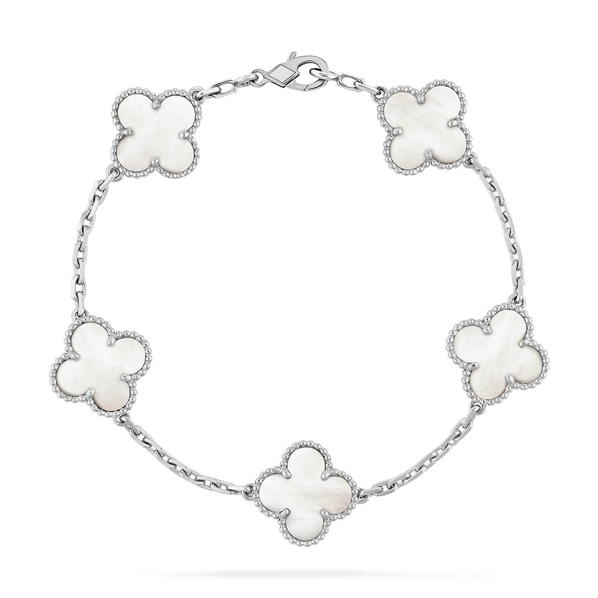 [Glow Jewelry]New CLOVER WHITE PEARL MOP 5 MOTIF BRACELET COLLECTION