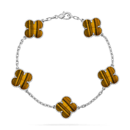 [Glow Jewelry]New  CLOVER 5 MOTIFS TIGER EYE BRACELET COLLECTION