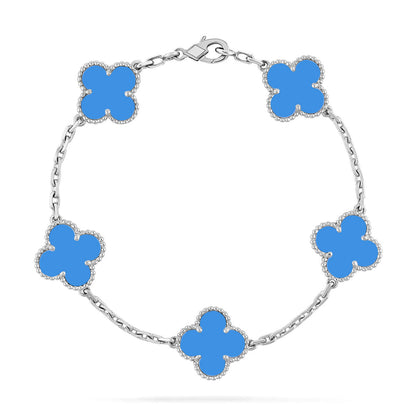 [Glow Jewelry]New CLOVER 5 MOTIF BLUE AGATE BRACELET COLLECTION