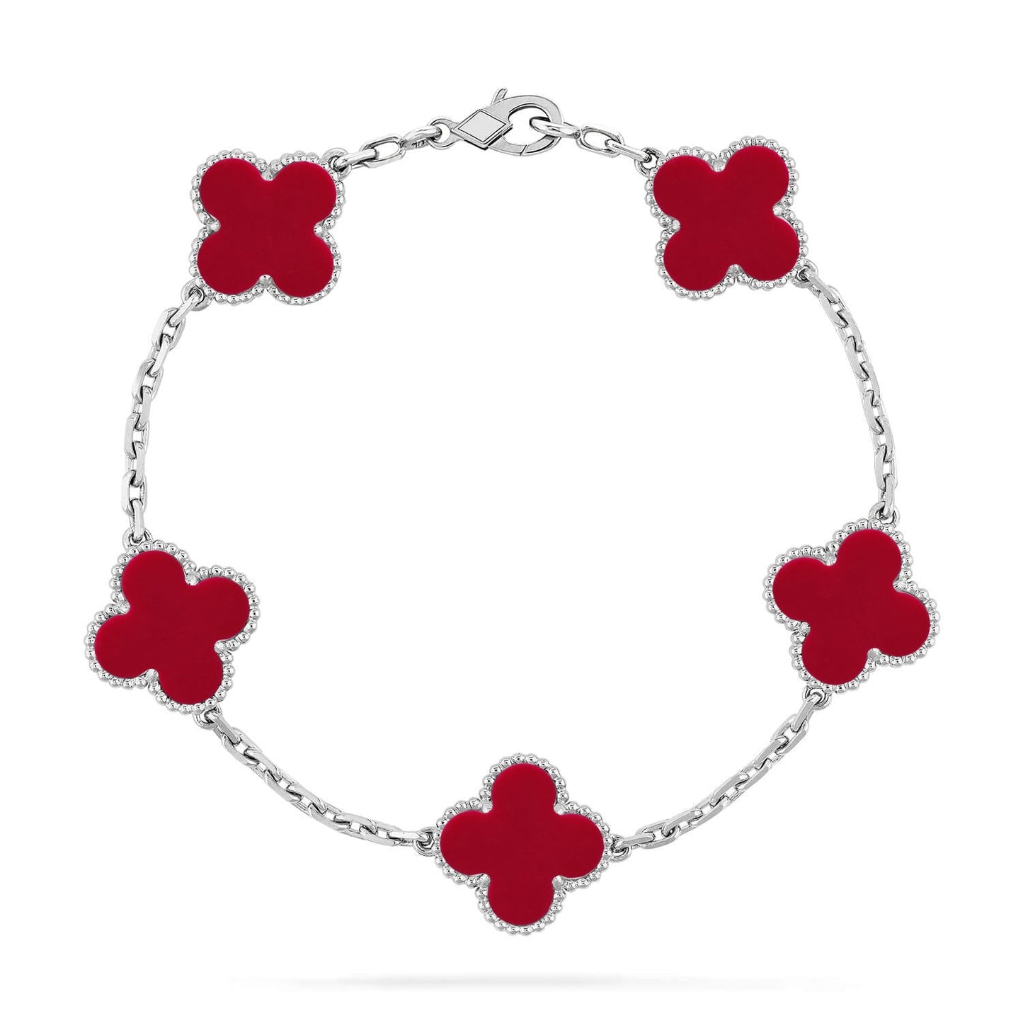[Glow Jewelry]New  CLOVER 5 MOTIF RED CORNELIAN BRACELET COLLECTION