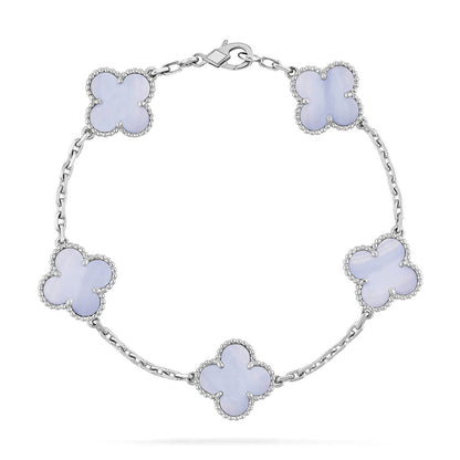 [Glow Jewelry] CLOVER 5 MOTIF PURPLE CHALCEDONY BRACELET COLLECTION