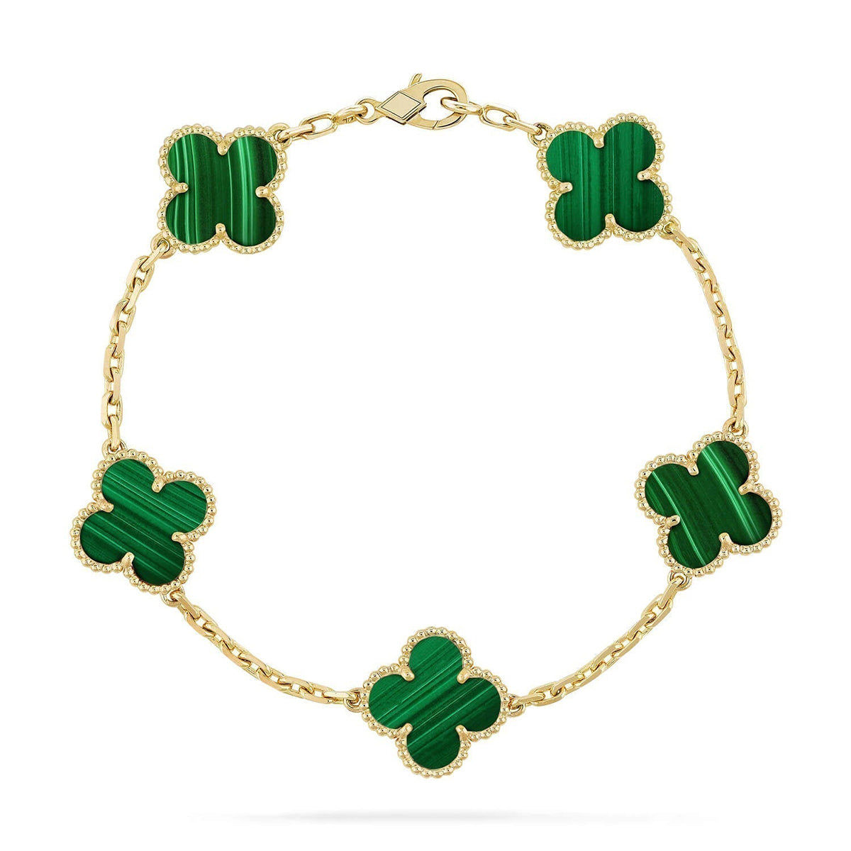 [Glow Jewelry]New  CLOVER 5 MOTIF MALACHITE BRACELET COLLECTION